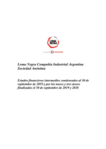 Thumbnail Loma Negra Financial Statement 2019-q3