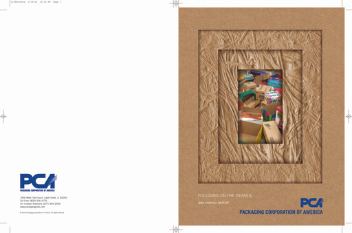 Thumbnail Packaging Corporation of America
 Annual Report 2003