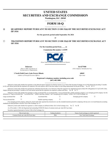 Thumbnail Packaging Corporation of America
 Quarterly Report 2024-q3