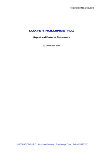 Thumbnail Luxfer Annual Report 2014