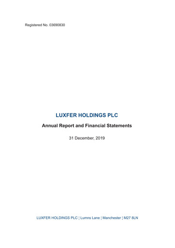 Thumbnail Luxfer Annual Report 2019