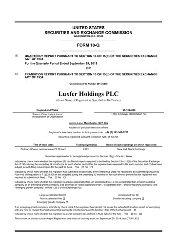 Thumbnail Luxfer Quarterly Report 2019-q3