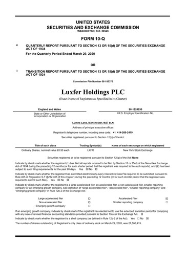 Thumbnail Luxfer Quarterly Report 2020-q1