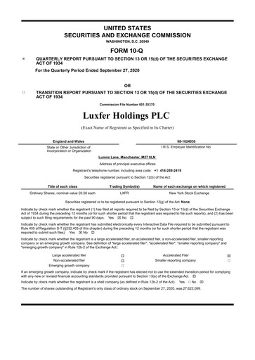 Thumbnail Luxfer Quarterly Report 2020-q3