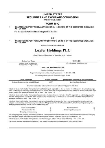 Thumbnail Luxfer Quarterly Report 2021-q3