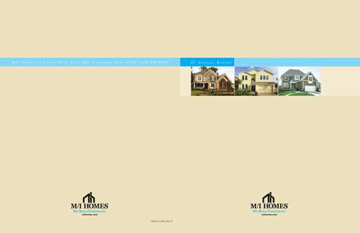 Thumbnail M/I Homes
 Annual Report 2007