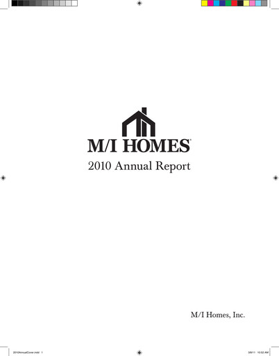 Thumbnail M/I Homes
 Annual Report 2010