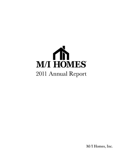 Thumbnail M/I Homes
 Annual Report 2011