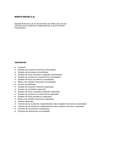 Thumbnail Banco Macro
 Financial Statement 2019