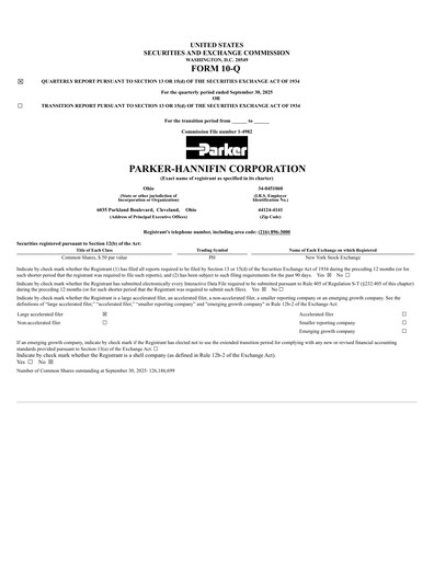 Thumbnail Parker-Hannifin
 Quarterly Report 2026-q1