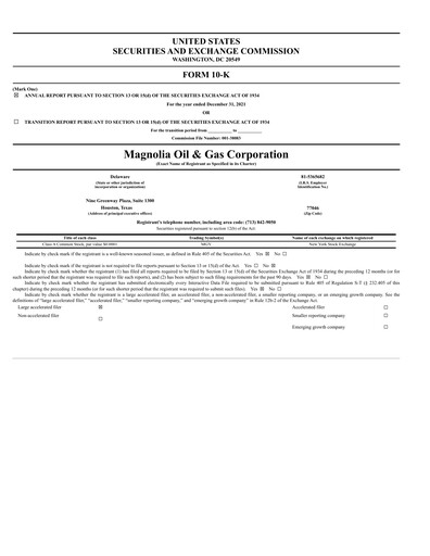 Thumbnail Magnolia Oil & Gas Annual Report 2021