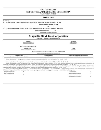 Thumbnail Magnolia Oil & Gas Annual Report 2024