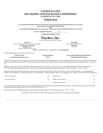 Thumbnail Paychex Quarterly Report 2025-q1