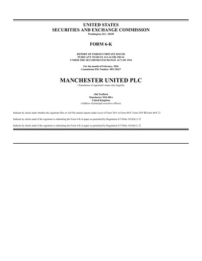 Thumbnail Manchester United
 Half-year Report 2026-h1