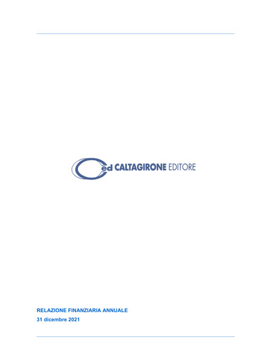 Thumbnail Caltagirone Editore Financial Report 2021