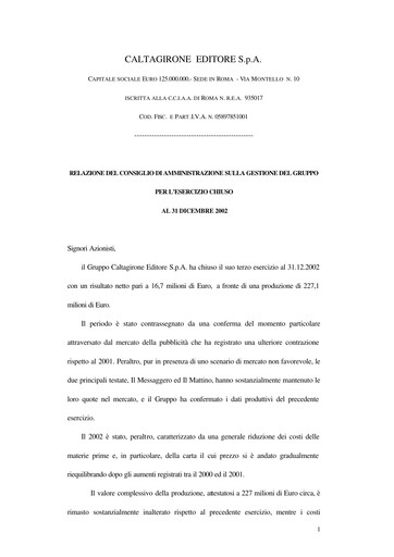 Thumbnail Caltagirone Editore Financial Statement 2002