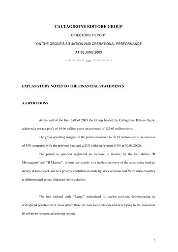 Thumbnail Caltagirone Editore Half-year Report 2003-h1