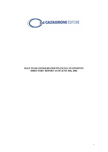 Thumbnail Caltagirone Editore Half-year Report 2006-h1