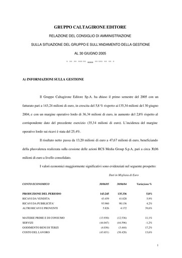 Thumbnail Caltagirone Editore Half-year Report 2005-h1