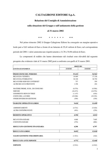 Thumbnail Caltagirone Editore Quarterly Report 2002-q1