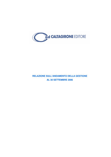 Thumbnail Caltagirone Editore Quarterly Report 2006-q3