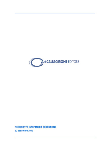 Thumbnail Caltagirone Editore Quarterly Report 2012-q3