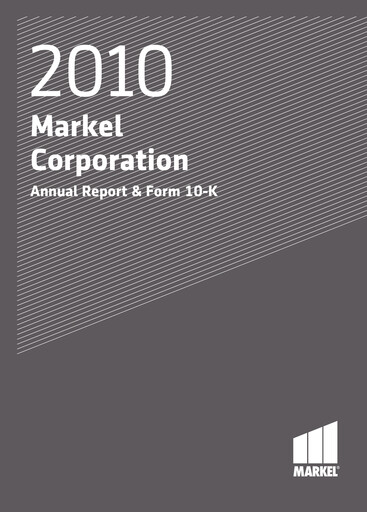 Thumbnail Markel Group Annual Report 2010