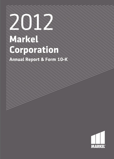 Thumbnail Markel Group Annual Report 2012