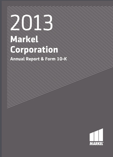 Thumbnail Markel Group Annual Report 2013
