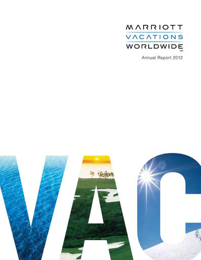 Thumbnail Marriott Vacations Worldwide Annual Report 2012