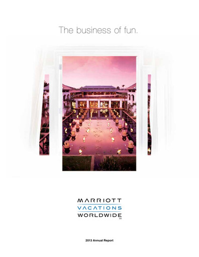 Thumbnail Marriott Vacations Worldwide Annual Report 2013