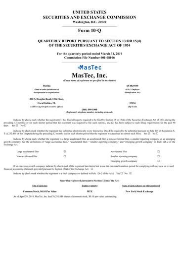 Vorschaubild MasTec Quartalsbericht 2019-q1
