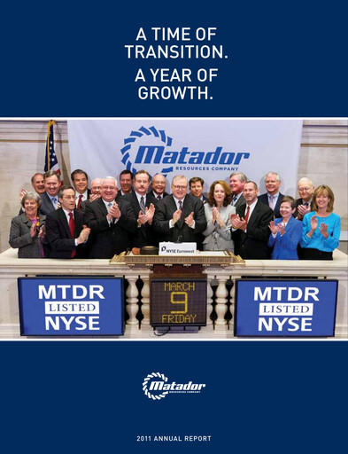 Miniature Matador Resources Rapport annuel 2011