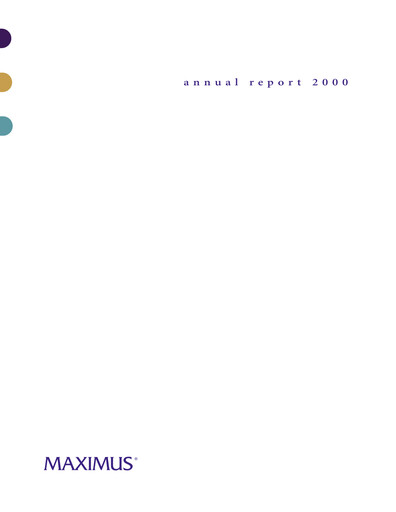 Thumbnail Maximus Annual Report 2000