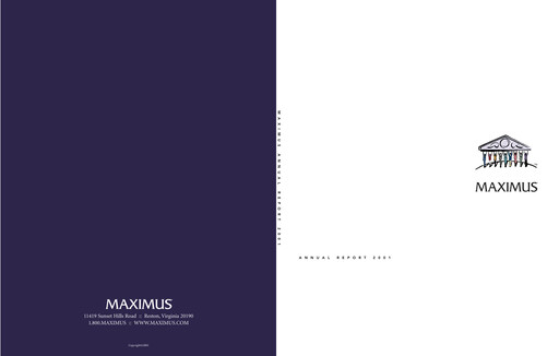 Thumbnail Maximus Annual Report 2001