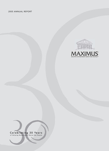 Thumbnail Maximus Annual Report 2005