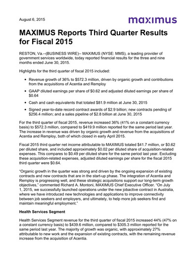 Thumbnail Maximus Quarterly Report 2015-q3