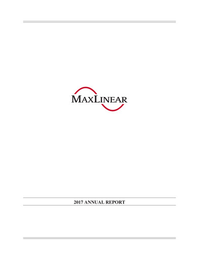 Thumbnail MaxLinear Annual Report 2017