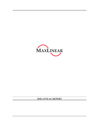 Thumbnail MaxLinear Annual Report 2018
