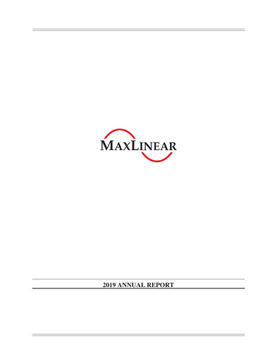Thumbnail MaxLinear Annual Report 2019