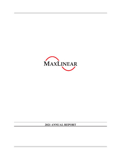 Thumbnail MaxLinear Annual Report 2021