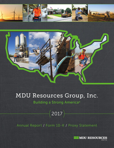 Thumbnail MDU Resources
 Annual Report 2017