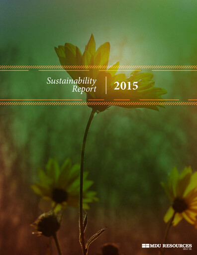 Thumbnail MDU Resources
 Sustainability Report 2015