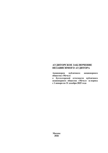 Thumbnail Mechel PAO Financial Statement 2025