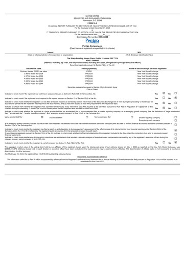 Thumbnail Perrigo Annual Report 2023