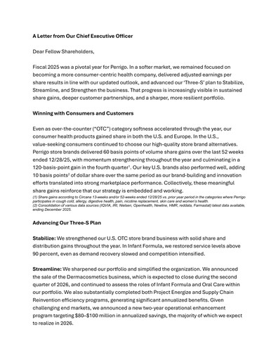 Thumbnail Perrigo Annual Report 2025