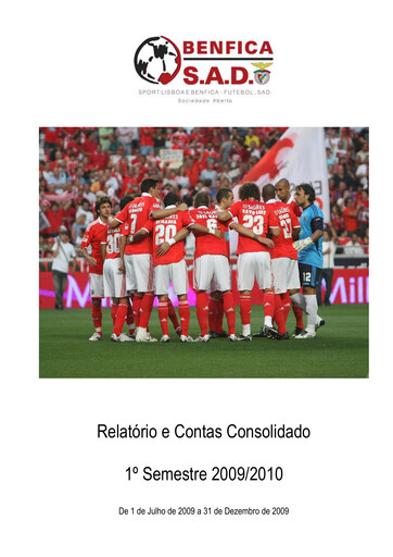 Thumbnail Sport Lisboa e Benfica Half-year Report 2009-h1