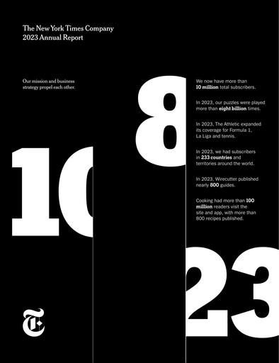Thumbnail New York Times Annual Report 2023