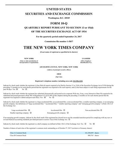 Thumbnail New York Times Quarterly Report 2017-q3