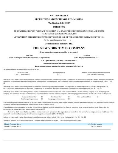Thumbnail New York Times Quarterly Report 2024-q1